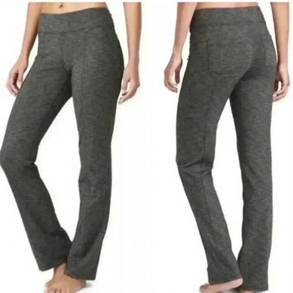 Athleta High Rise Bootcut Leggings Heather Gray Yoga Pants Size Medium - Picture 1 of 6